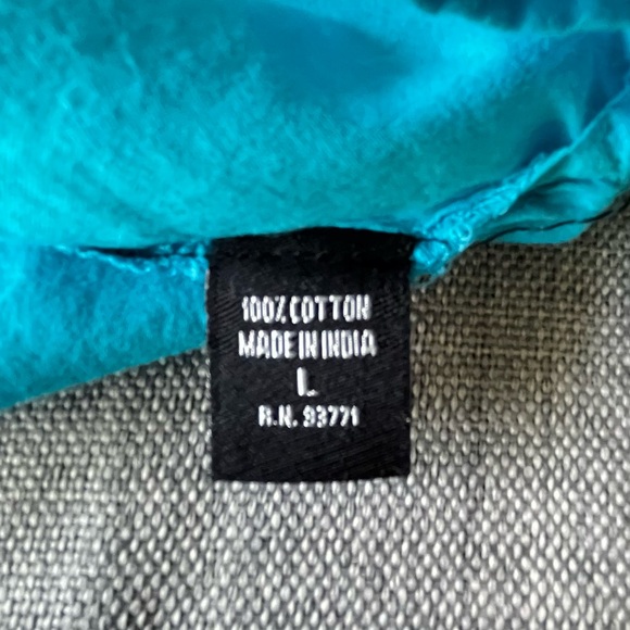 Kaktus Shirt Womens Large Blue Tunic Top Embroidered Boho Hippie Hipster Blouse - Picture 3 of 16